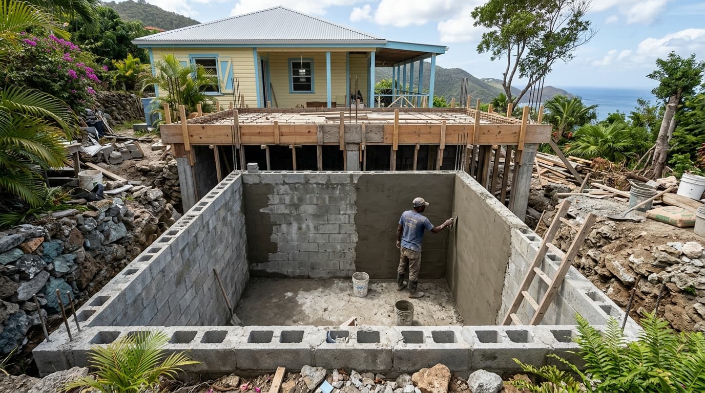 Reinforced concrete water cistern